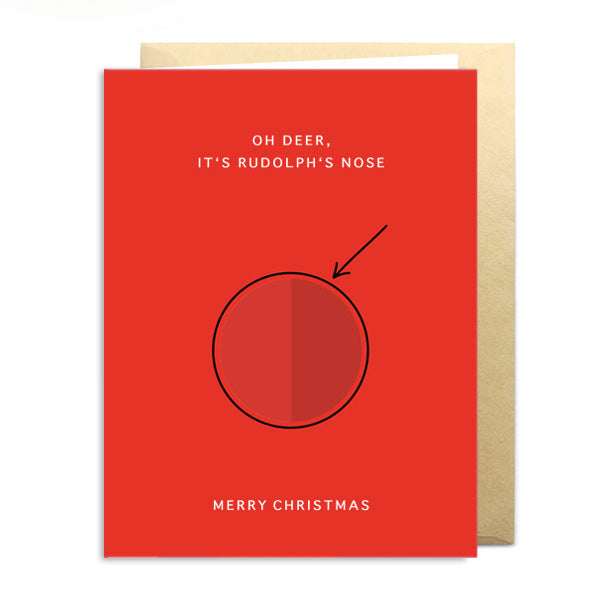 Weihnachts-Klappkarte 3D | Rudolphs Nase