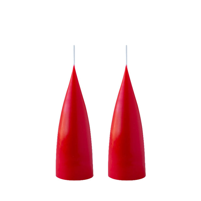 Konische Stumpenkerze in X-MAS RED | 16 cm