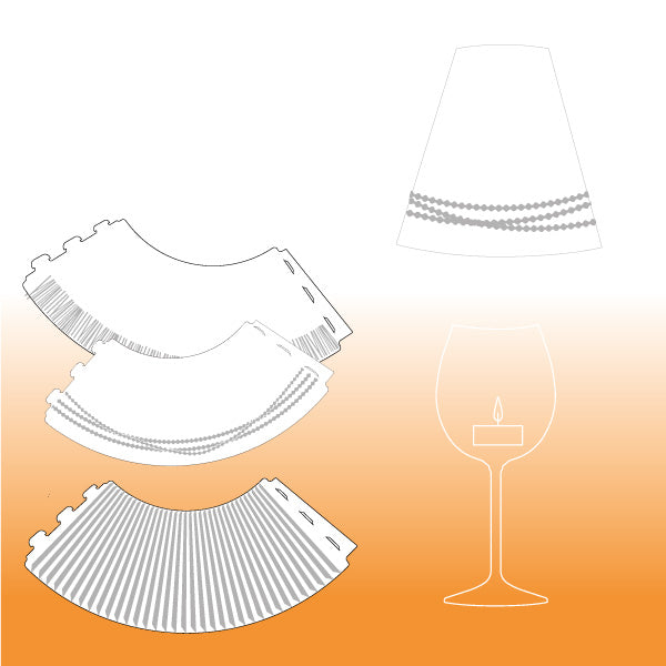 Bedruckte Papier-Lampenschirme fürs Weinglas - SCHÖNE HELENE | 3 im Set