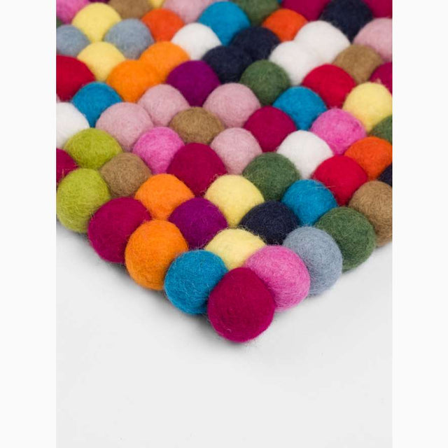 Filzkugelteppich BUNT | Eckig | verschiedene Grössen