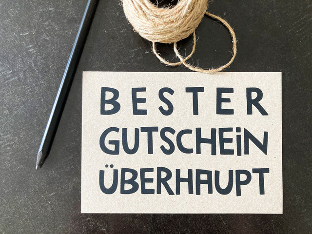 Große Postkarte "BESTER GUTSCHEIN ÜBERHAUPT"