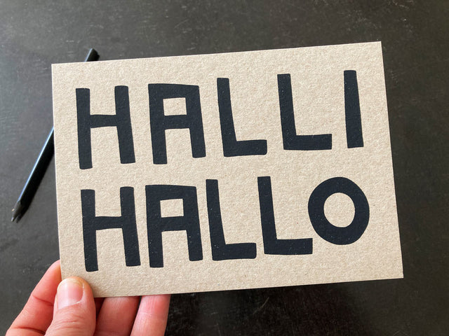 Große Postkarte "HALLI HALLO"