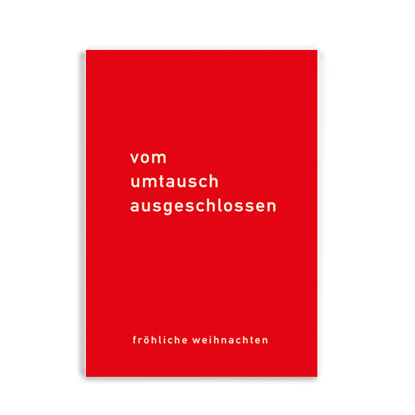 Postkarte "Vom Umtausch ausgeschlossen"