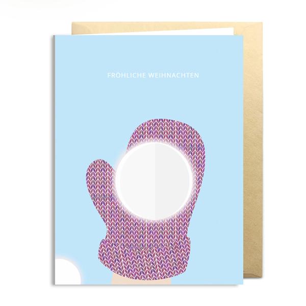 Weihnachts-Klappkarte | Schneeball "Fröhliche Weihnachten"