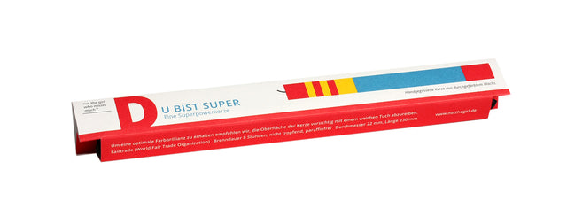 Du bist super! | Handgegossene Kerze aus Stearin
