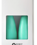 Hohe konische Stumpenkerze in Mint Green, 20 Zentimeter hoch
