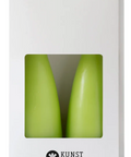 Hohe konische Stumpenkerze in Lime, 20 Zentimeter hoch