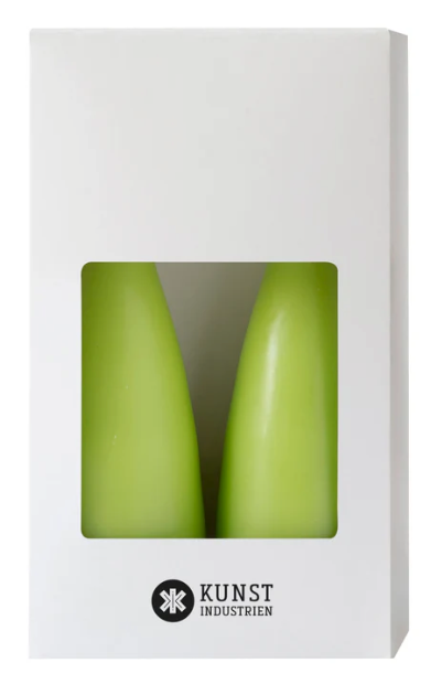Hohe konische Stumpenkerze in Lime, 20 Zentimeter hoch