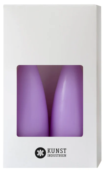 Hohe konische Stumpenkerze in Pastel Purple, 20 Zentimeter hoch