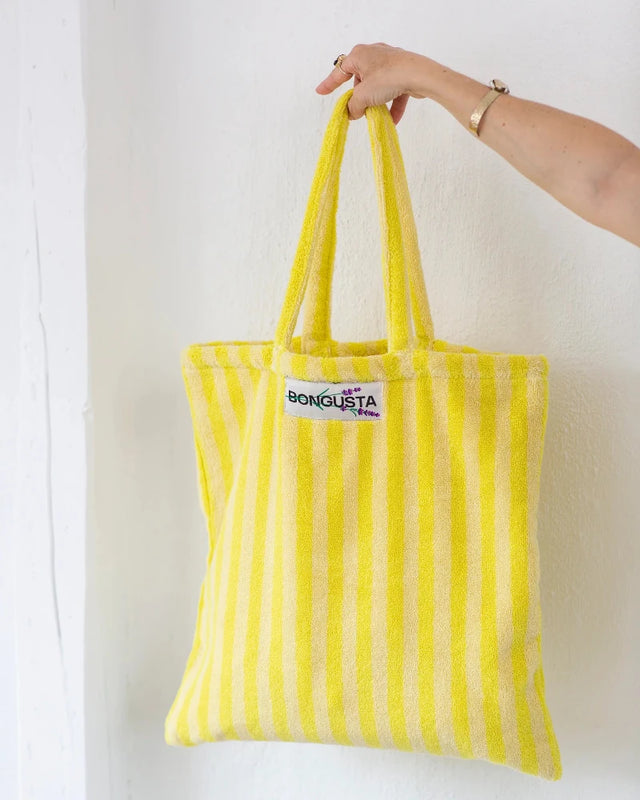 Bunte gestreifte Tote Bag NARAM aus Baumwoll-Frotte