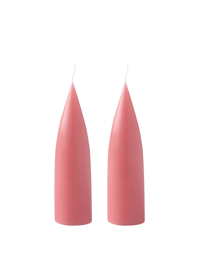 Hohe konische Stumpenkerze in Dark Old Rose, 20 Zentimeter hoch