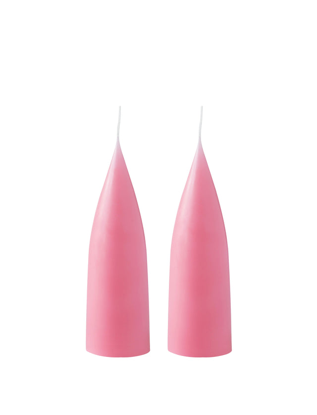Hohe konische Stumpenkerze in Pastel Rose, 20 Zentimeter hoch