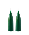 Hohe konische Stumpenkerze in Bottle Green, 20 Zentimeter hoch