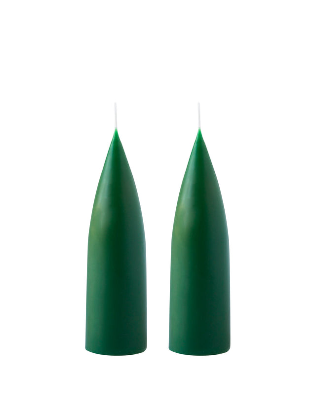 Hohe konische Stumpenkerze in Bottle Green, 20 Zentimeter hoch
