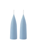 Hohe konische Stumpenkerze in Pastellblau, 20 Zentimeter hoch