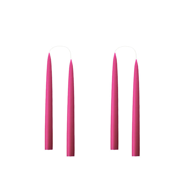 Konische Stabkerze in Cerise, 20 Zentimeter hoch