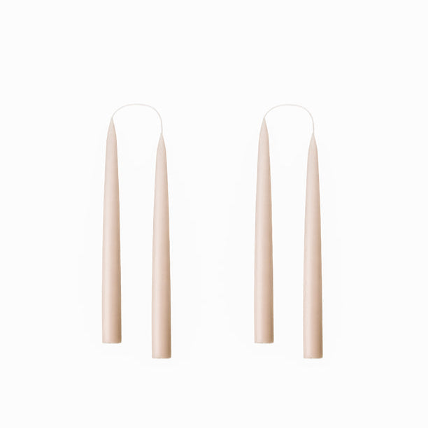Konische Stabkerze in Nude, 20 Zentimeter hoch