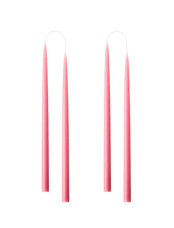 Konische Stabkerze in Pastel Rosa, 35 Zentimeter hoch