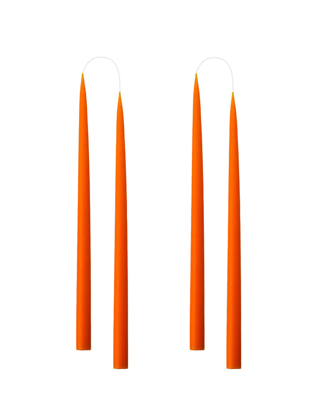Konische Stabkerze in Orange, 35 Zentimeter hoch