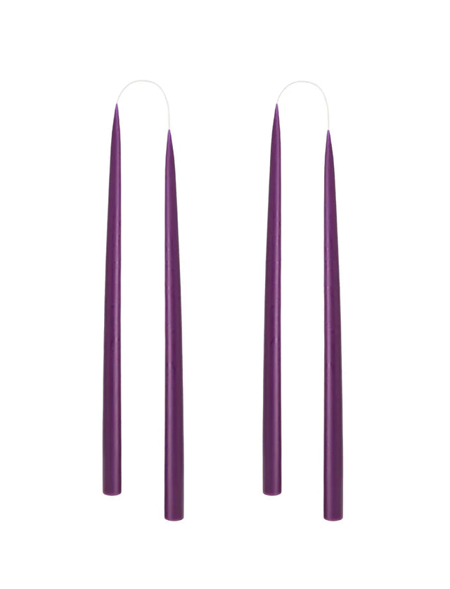 Konische Stabkerze in Violet, 20 Zentimeter hoch