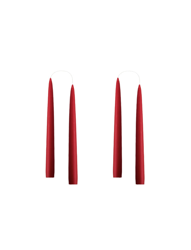 Konische Stabkerze in Dark Red, 20 Zentimeter hoch