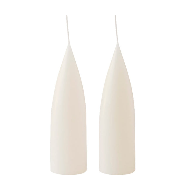Hohe konische Stumpenkerze in Offwhite, 20 Zentimeter hoch