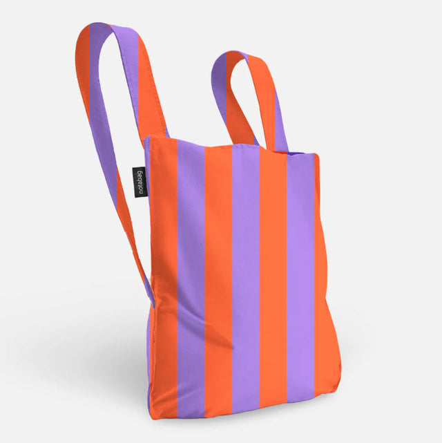 Notabag Original RED/PURPLE STRIPES | Tragetasche und Rucksack für unterwegs