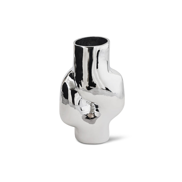 GLEAM Glass High Vase in Chrome | HKLIVING