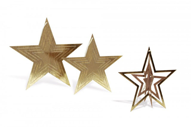 Feiner Goldstern aus Nussbaum zum Aufklappen | 3D-Holzstern