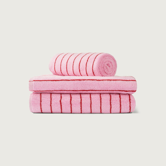 Frottee-Handtuch NARAM | BABY PINK & SKI PATROL RED