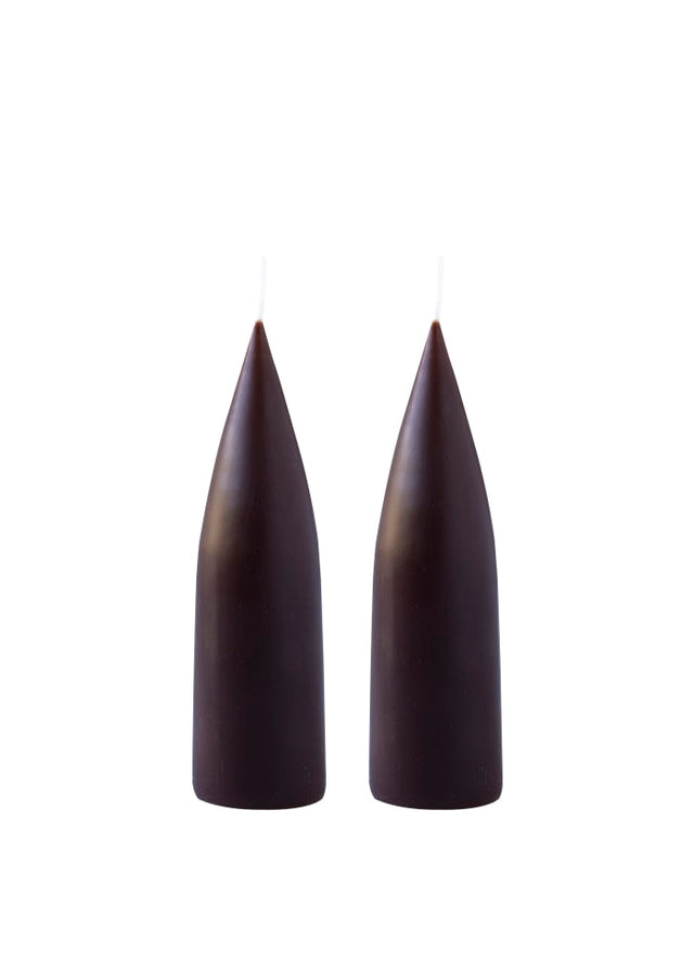Hohe konische Stumpenkerze in Chocolate Brown, 20 Zentimeter hoch