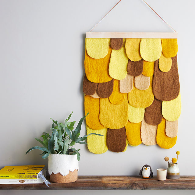 Wandteppich aus Wollfilz | Gelb