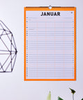 Familienkalender 2027 in Neonorange von FOX&POET