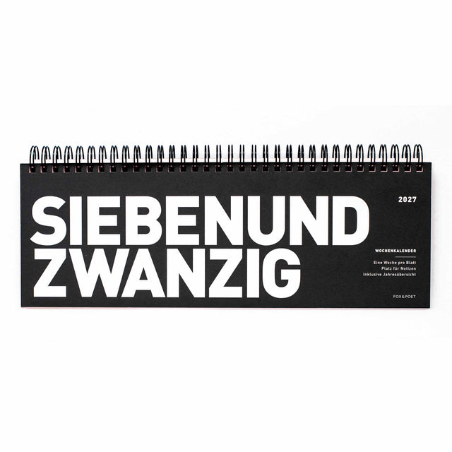 Tischkalender 2027 in Neonorange von FOX&POET