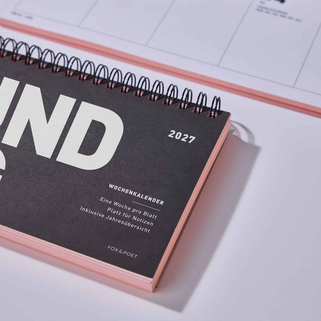 Tischkalender 2027 in Neonorange von FOX&POET