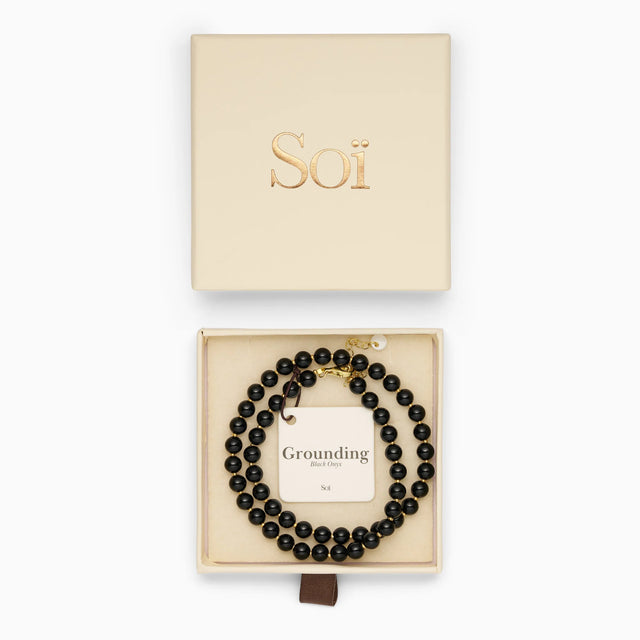 Edelstein-Halskette HAILEY aus Black Onyx | GROUNDING