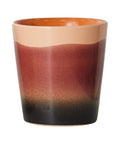 Kaffeebecher GROUNDING in rise: Apricot oben, Rotbraun in der Mitte, schwarzer Fuß
