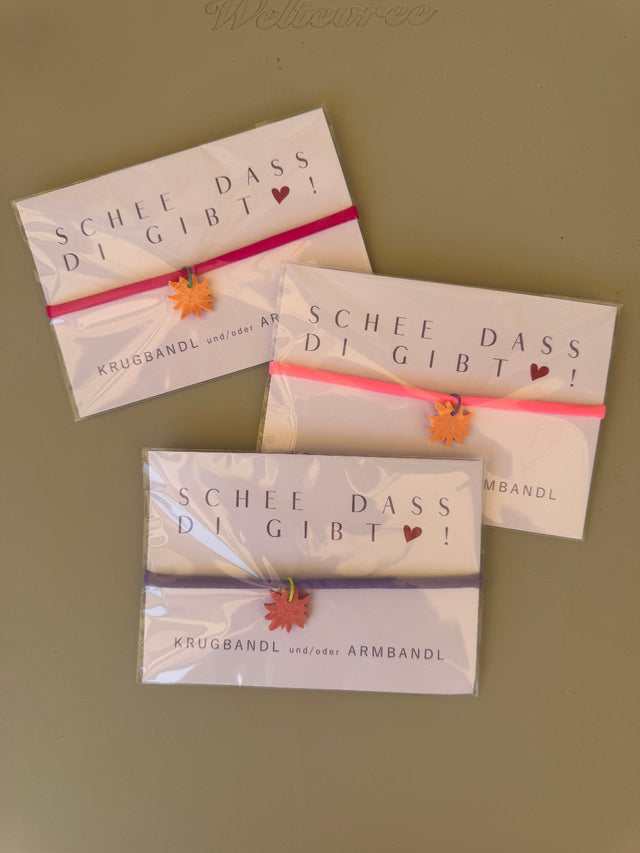 Krugbandl und/oder Armband mit Anhänger EDELWEISS