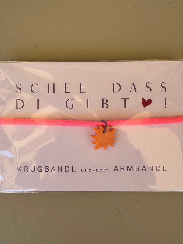 Krugbandl und/oder Armband mit Anhänger EDELWEISS