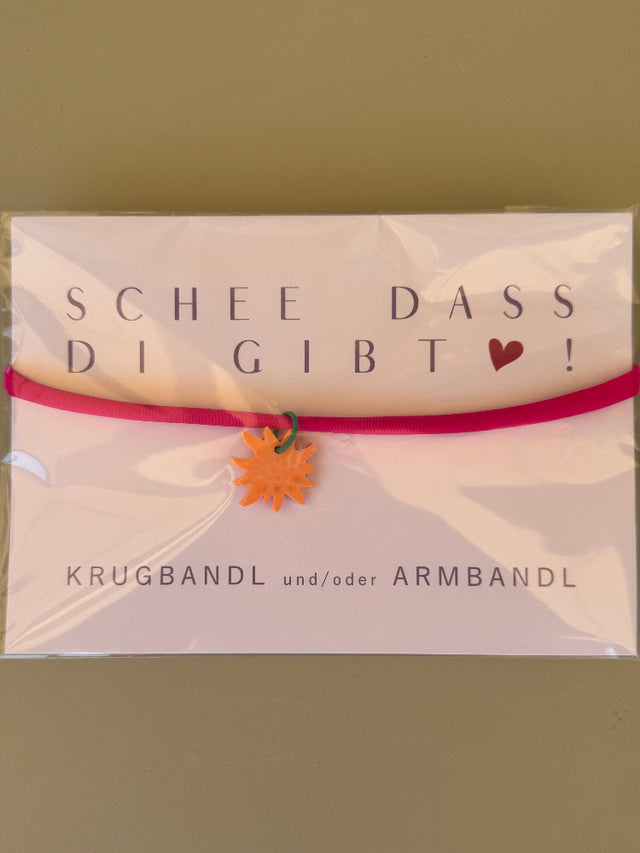 Krugbandl und/oder Armband mit Anhänger EDELWEISS