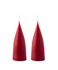 Konische Stumpenkerze in Dark Red, 16 Zentimeter hoch