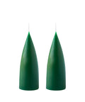 Konische Stumpenkerze in Bottle Green, 16 Zentimeter hoch