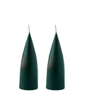 Konische Stumpenkerze in Forest Green, 16 Zentimeter hoch
