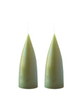 Konische Stumpenkerze 16 cm in Olive