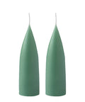 Hohe konische Stumpenkerze in Dark Reseda Green, 20 Zentimeter hoch