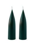 Hohe konische Stumpenkerze in Forest Green, 20 Zentimeter hoch