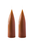 Hohe konische Stumpenkerze in Terracotta, 20 Zentimeter hoch