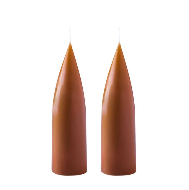 Hohe konische Stumpenkerze in Terracotta, 20 Zentimeter hoch