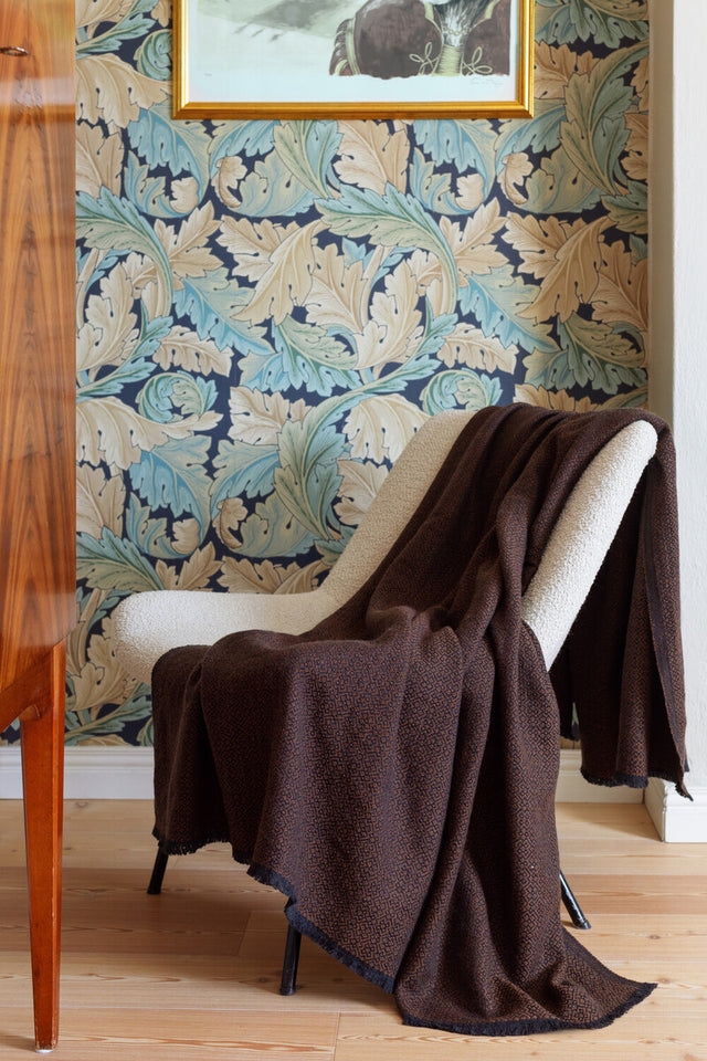 KOLI Merino-Wolldecke 135 x 170 cm | Schwarz-Braun