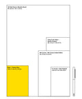 Größenvergleich Marjolein Delhaas: das Format 15,5 x 11 cm von Journal 184 und Basic Planner ist gelb markiert